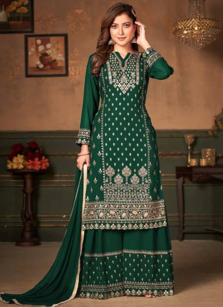 Green Colour ANJUBAA 3 New Heavy Festive Wear Designer Faux Georgette Salwar Suit Collection 10021